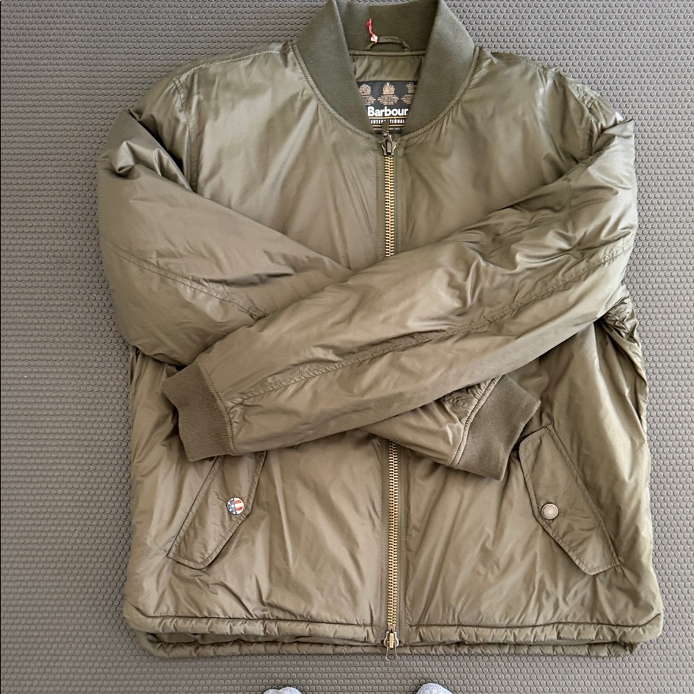 Authentic Barbour Steve McQueen Collectors Men's Khaki Bomber Jacket Reissue